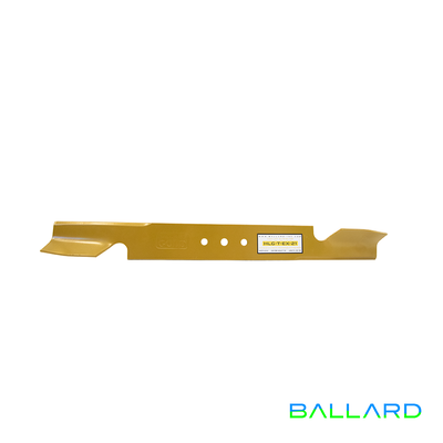 HIGH-RISE Mower Blade:  20 7/8" Long,  2.25" Wide, 7/16" Center Hole (w/ Guide Holes), Thickness- .140" (One Blade System)